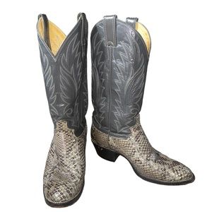 Justin Snake Skin Leather Cowboy Boots